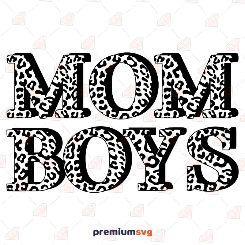Mom Boys Leopard with Shadow SVG Mother's Day SVG Svg