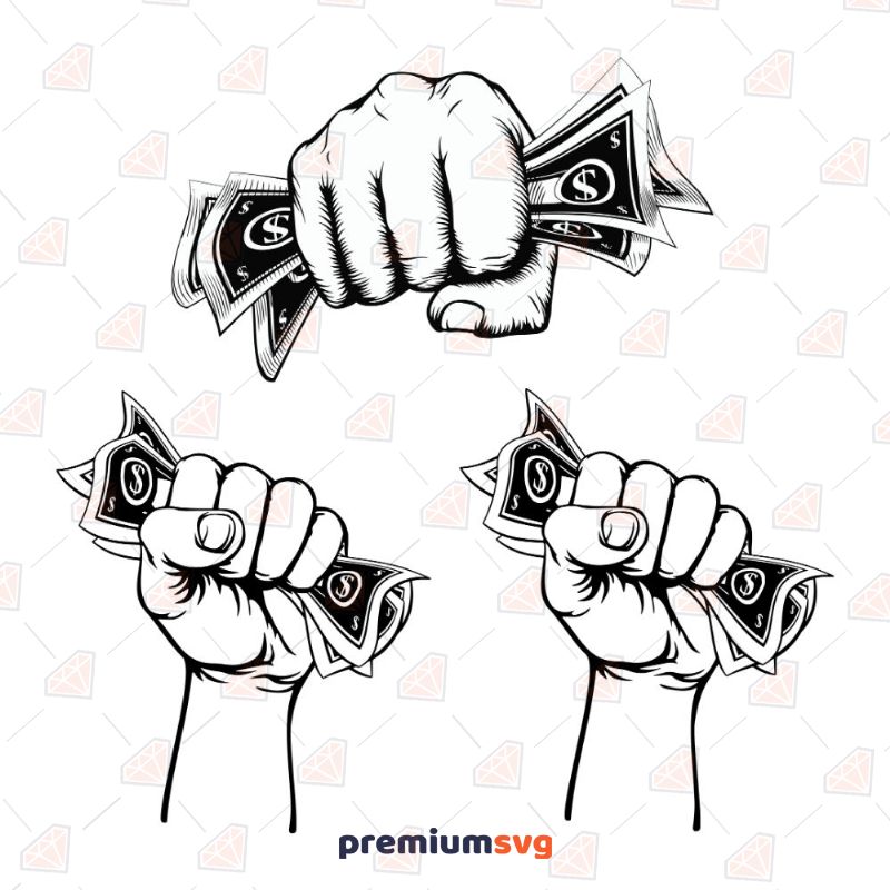 Money In Hand Drawings Svg
