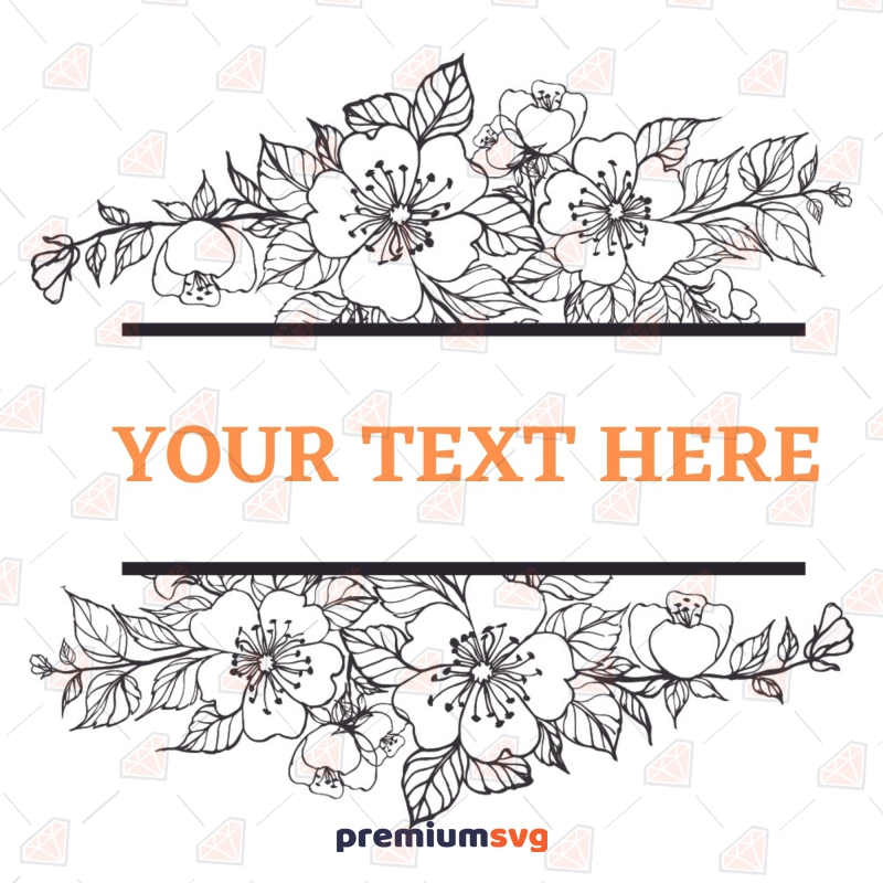 Floral letter M svg, Flower M monogram font initial SVG