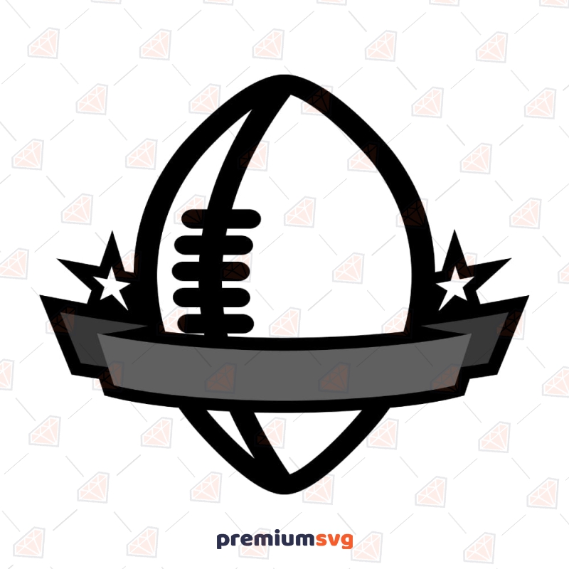 Monogram Football Ball SVG Cut File, Instant Download Football SVG Svg