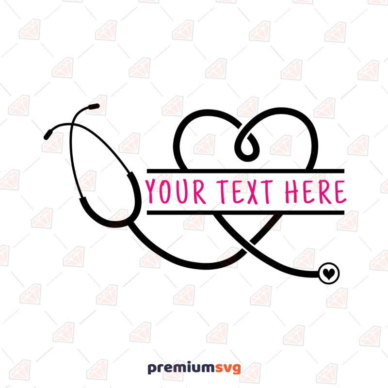 Monogram Stethoscope Heart Shape SVG, Vector Design PremiumSVG