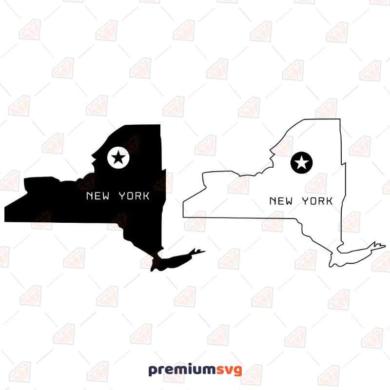 New York State Map SVG, New York USA Instant Download USA SVG Svg