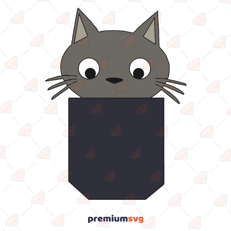 Peeking Cute Cat From Pocket, Cute Pocket Cat SVG T-shirt Svg