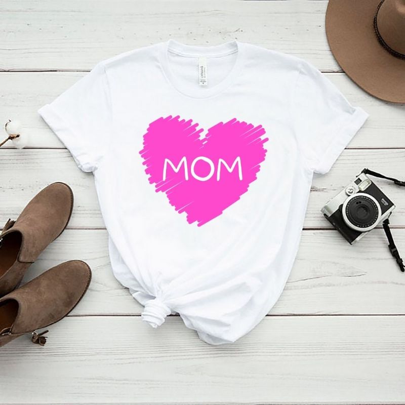 Pink Mom Doodle Heart SVG Cut File Mother's Day SVG Svg