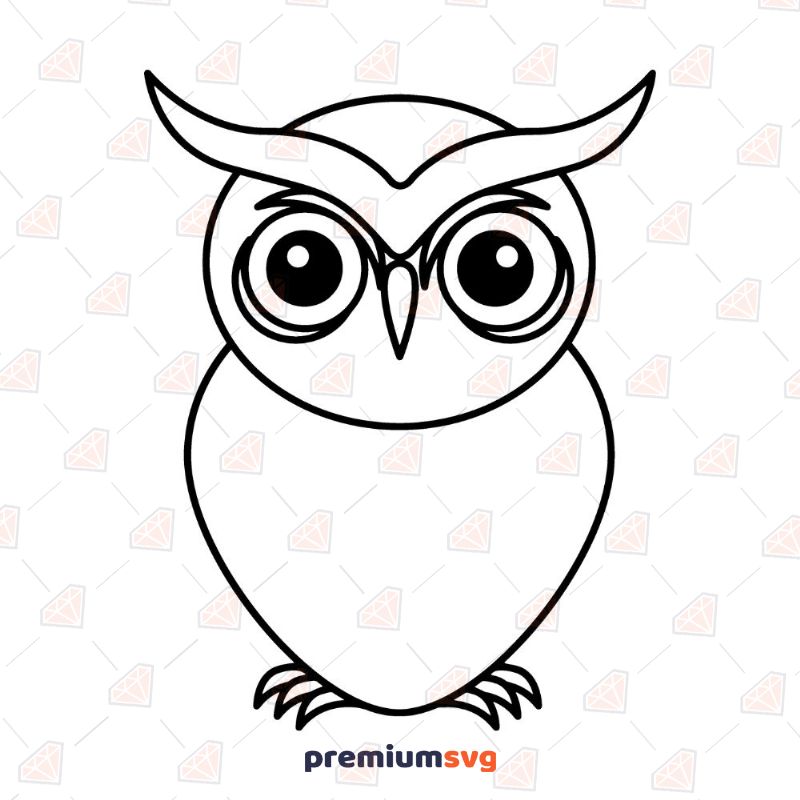 Owl Outline SVG, Owl Outline Instant Download Bird SVG Svg