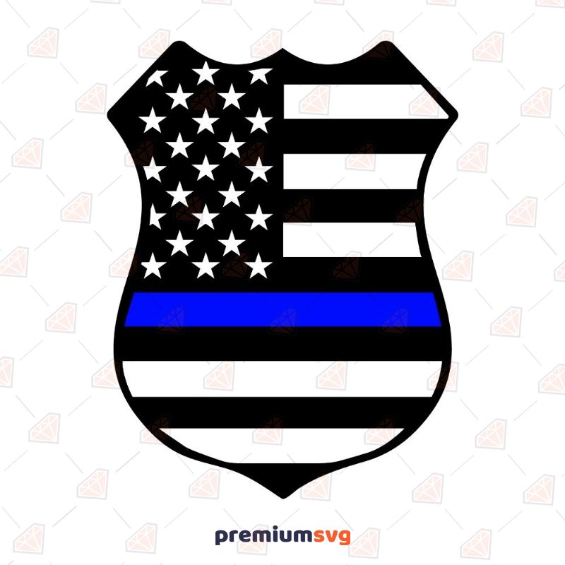 Thin Blue Line Police Badge SVG Police SVG Svg