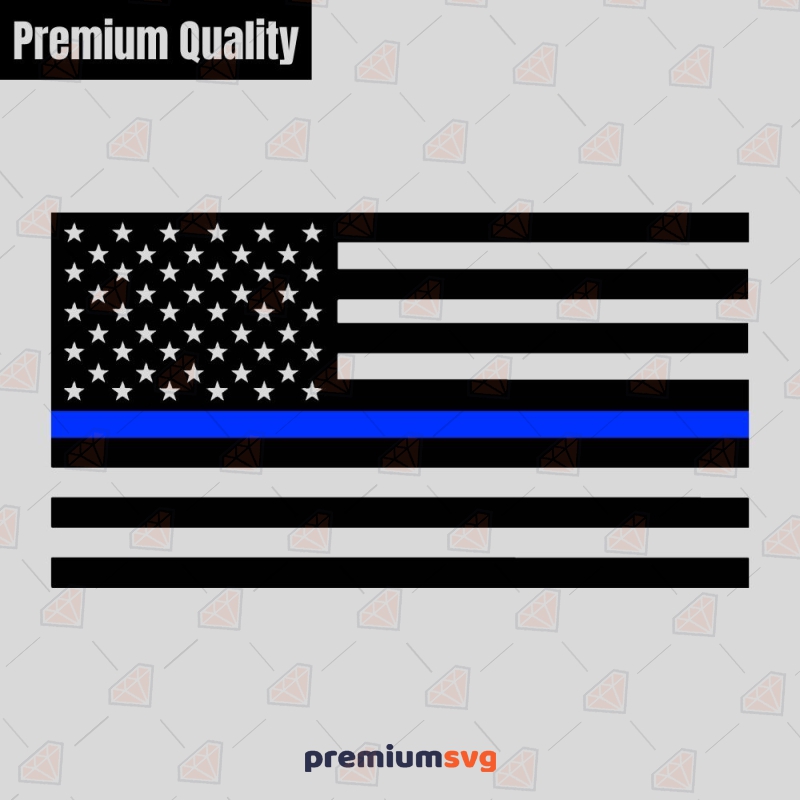 Police Flag SVG, Thin Blue Line SVG Cut Files Police SVG Svg