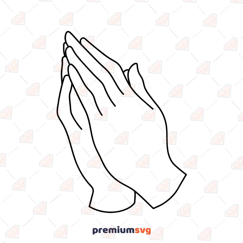 Praying Hand SVG, Pray Hands Vector Instant Download Vector Illustration Svg