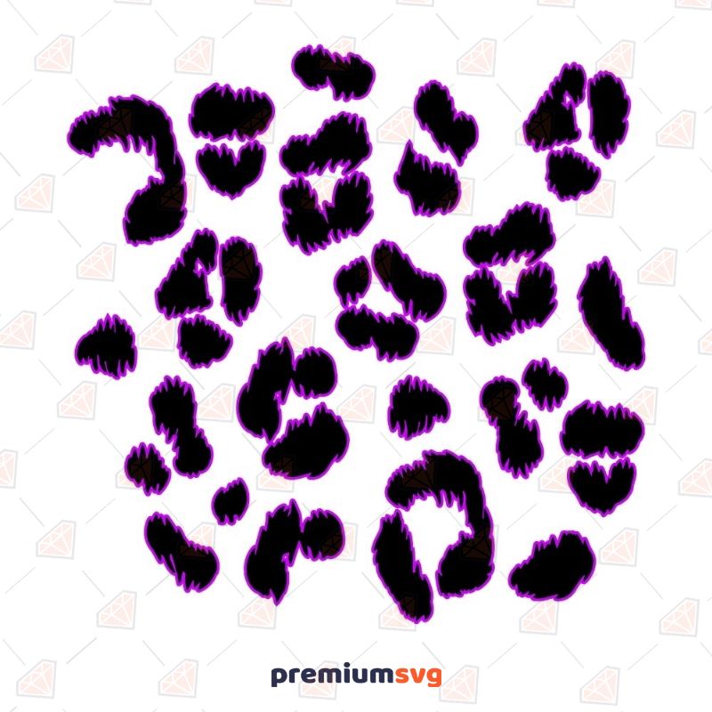 Purple Leopard Paw Pattern SVG File Background Patterns Svg