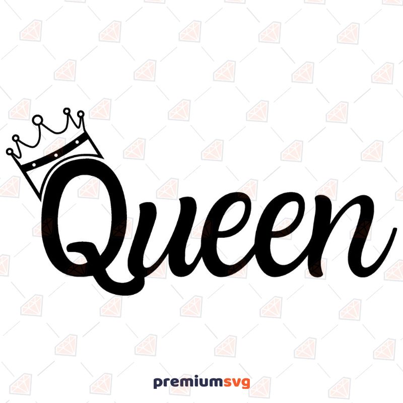 Queen with Tiara SVG, Queen Crown SVG Instant Download Vector Illustration Svg