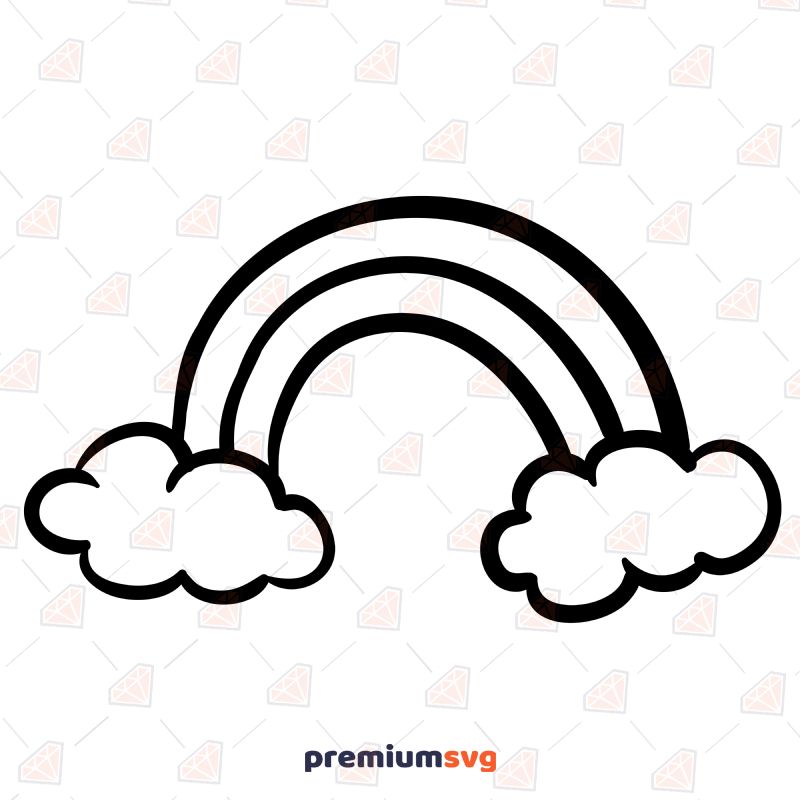 Rainbow With Cloud SVG Cut Files | PremiumSVG