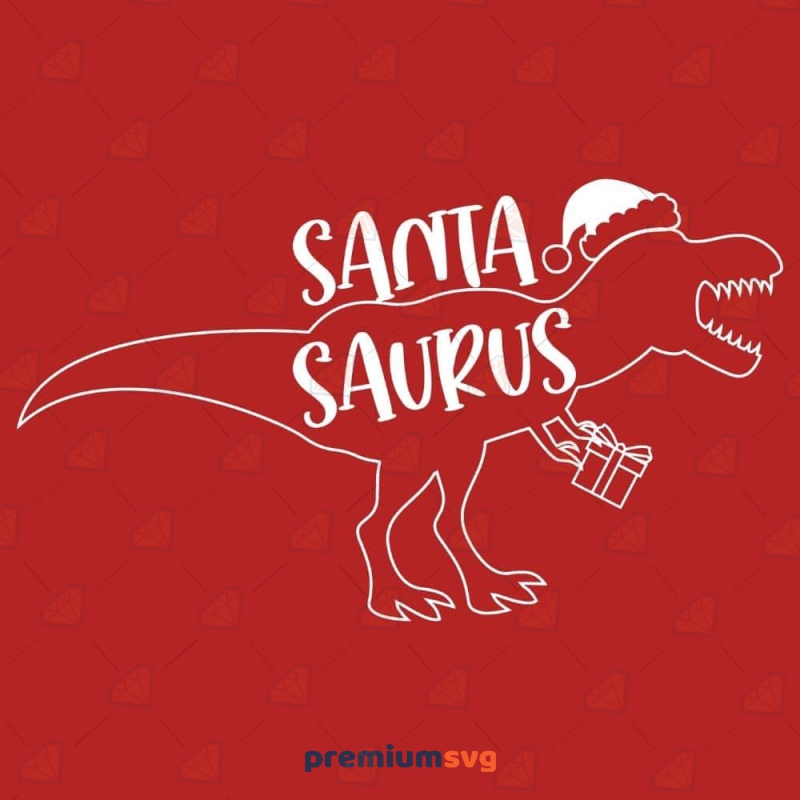 Santa Saurus SVG, Christmas T-rex SVG Christmas Svg