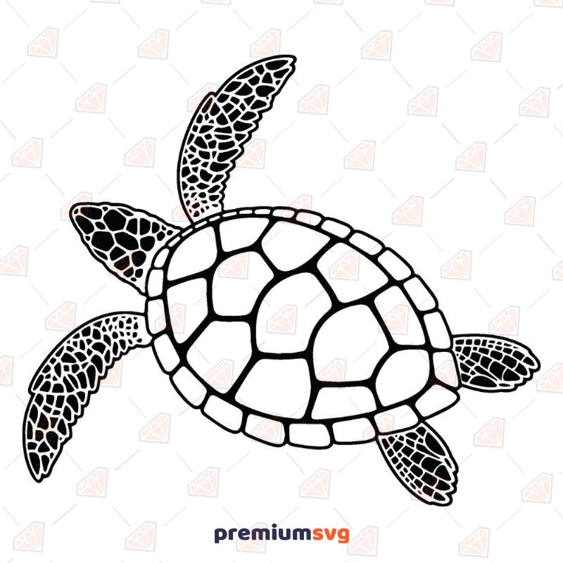 Black Swimming Sea Turtle SVG Cut File Sea Life and Creatures SVG Svg
