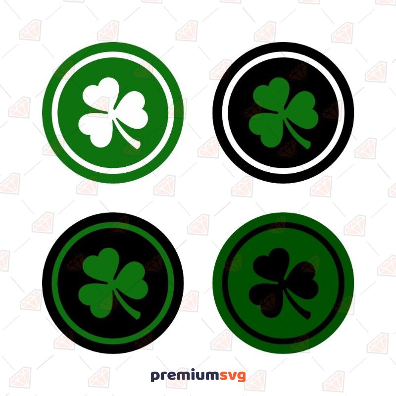 Shamrock Circle Logos SVG St Patrick's Day SVG Svg