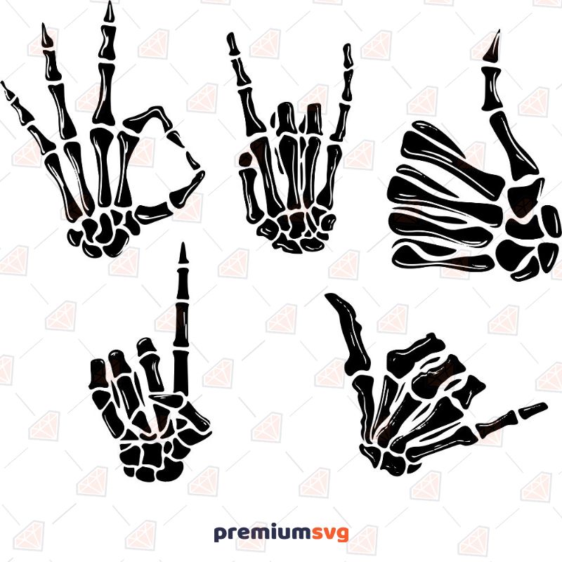 Skeleton Hands Bundle SVG, Skeleton Hands SVG Instant Download Halloween SVG Svg