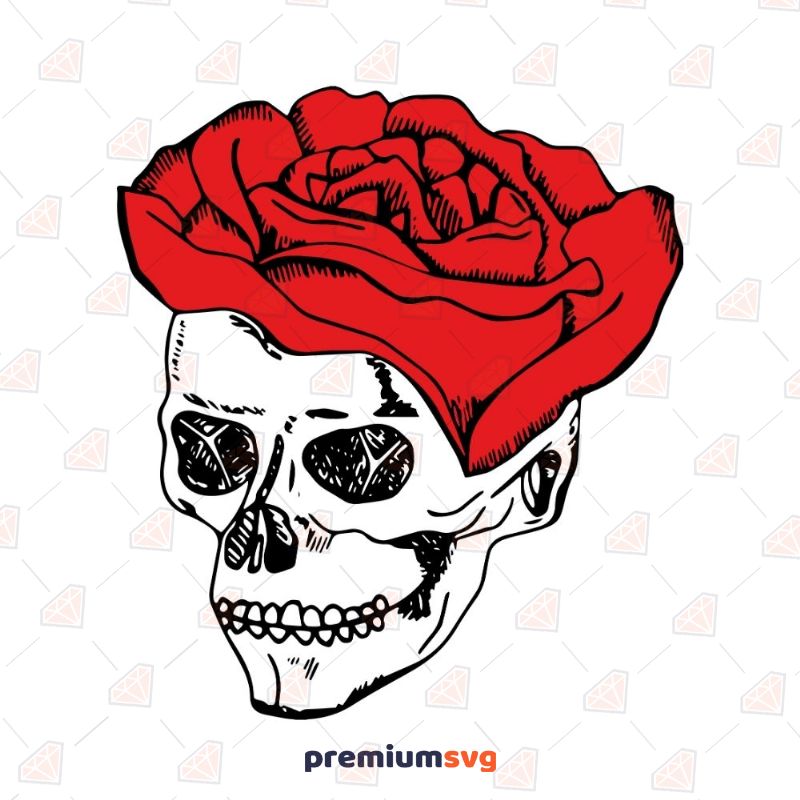 Skull Rose SVG, Floral Skull SVG Digital Download Anatomy (Skeleton And Skull) Svg
