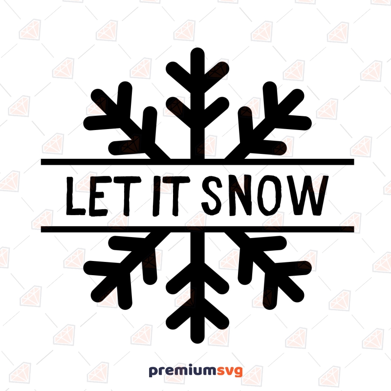 Let it Snow SVG, Snowflake Monogram SVG Christmas Svg