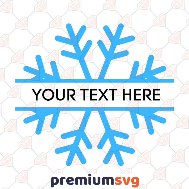 Snowflake Monogram SVG Cut File, Snow SVG Vector Christmas SVG Svg