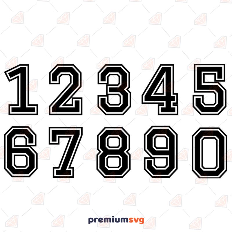Sports Numbers SVG, Numbers Instant Download Sports SVG Svg