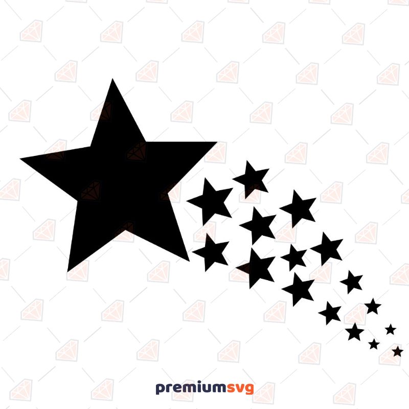 Shooting Stars With Tail SVG Vector Illustration Svg