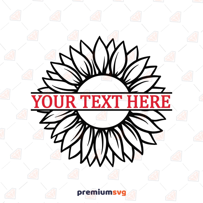 Sunflower Monogram Svg Design Split Sunflower Premiumsvg