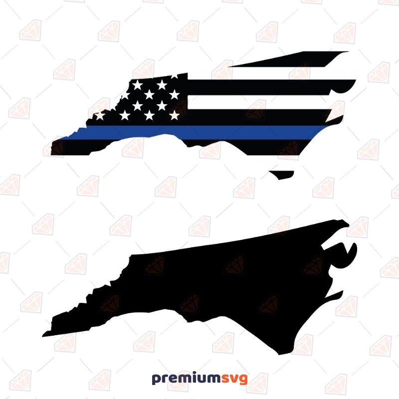 Thin Blue Line North Carolina Flag Flag Svg