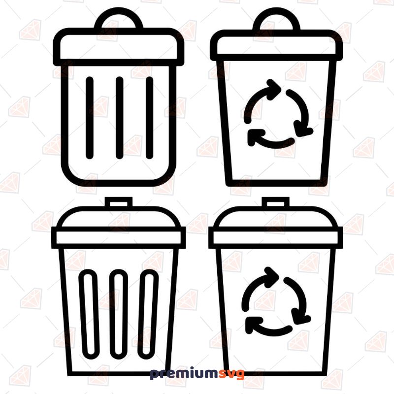 Trash Can & Garbage SVG Symbols Svg