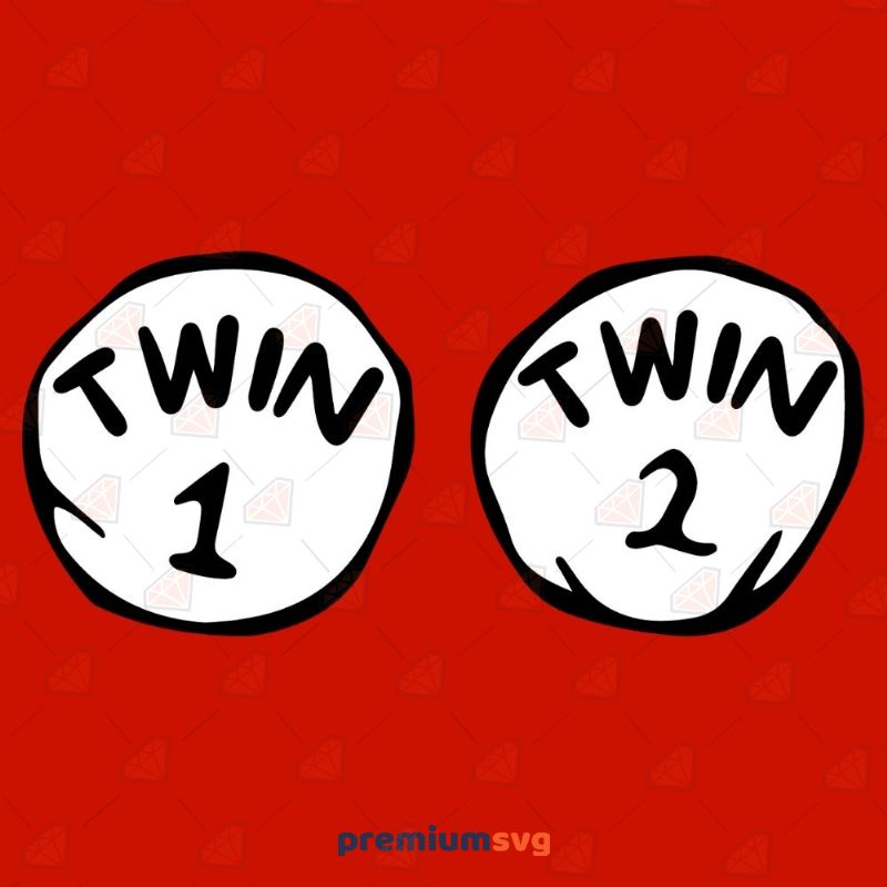 Twin 1 Twin 2 SVG, Twin 1 Twin 2 Vector Instant Download Cartoons Svg