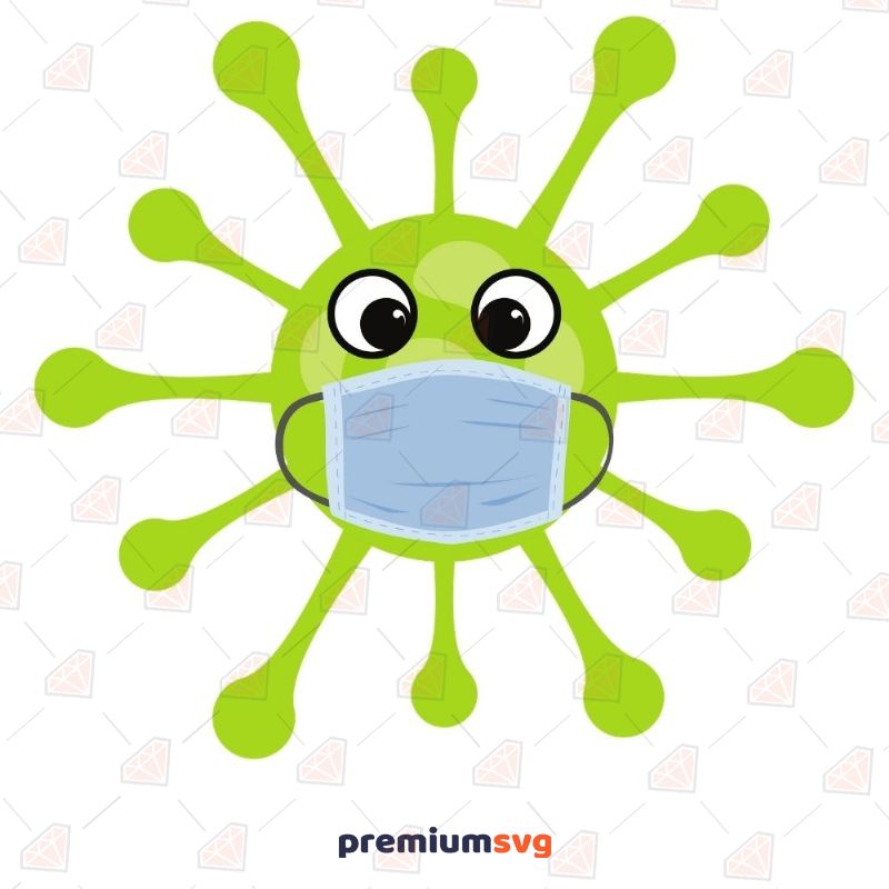 Virus with Mask SVG, Virus Vector Files Health and Medical Svg