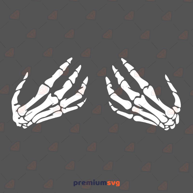 White Skeleton Boob Hands SVG Halloween Svg