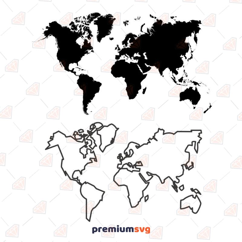 World  Map SVG Cut and Clipart Files Flag SVG Svg