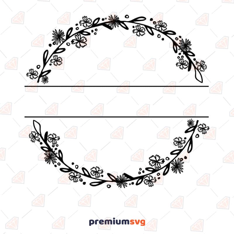 Circle Floral Wreath SVG Bundle, Circle Frame SVG | PremiumSVG