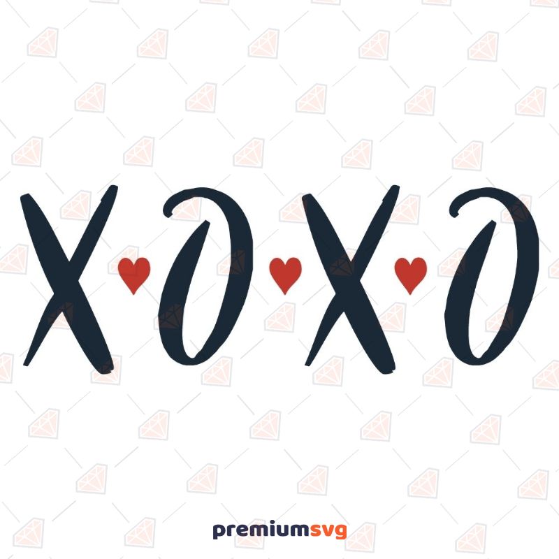 Xoxo Heart SVG Cut File, Instant Download Valentine's Day SVG Svg