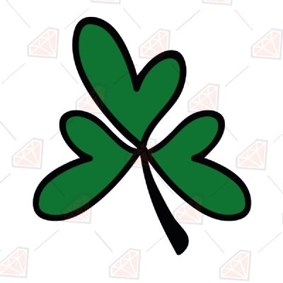 3 Leaf Heart Clover SVG St Patrick's Day SVG