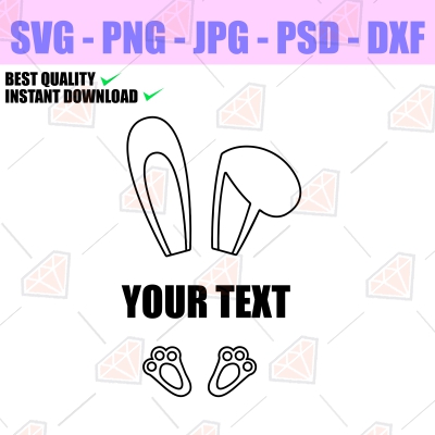 Layered Svg Easter Blue Alien in Bunny Ears Svg Cut File
