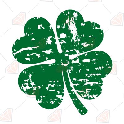 Four Leaf Grunge Shamrock SVG St Patrick's Day SVG