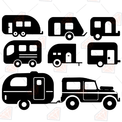 Camping SVG Bundle, Camp Vans Clipart SVG Instant Download Camping SVG