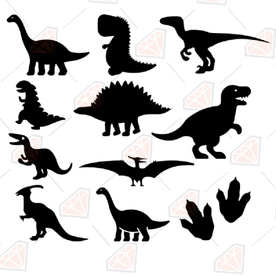 Dinosaurus Bundle SVG, Dinosaurus Clipart Cut Files Instant Download Cartoons