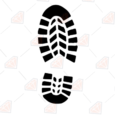 Shoe Print SVG Vector & Clipart Files Vector Illustration