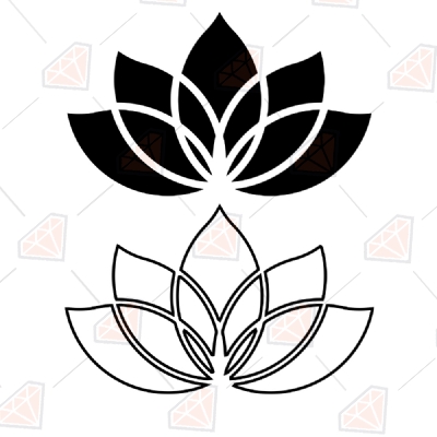 Lotus Flower Svg | Lotus Vector Clipart Files Vector Illustration