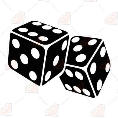 Black Dices Svg Vector Files, Dice Clipart Files Vector Illustration