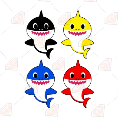 Baby Shark Bundle SVG Cut Files, Baby Shark Bundle Instant Download Cartoons