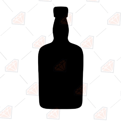 Whiskey Bottle Silhouette SVG Cut Files, Whiskey Bottle Vector Files Vector Illustration