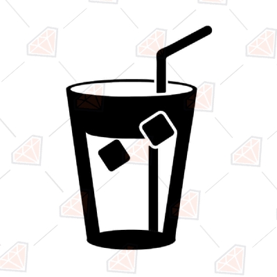 Cold Drink SVG File, Cold Beverage Clipart Design Drinking