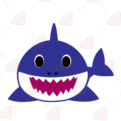 Daddy Shark SVG Clipart, Daddy Shark Vector Instant Download Cartoons