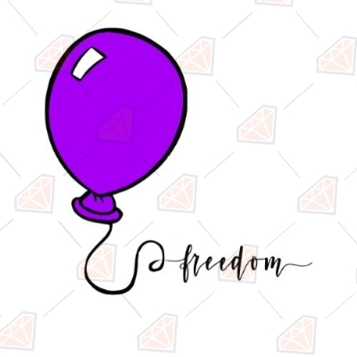 Freedom SVG Vector File, Baloon SVG Cut File Drawings