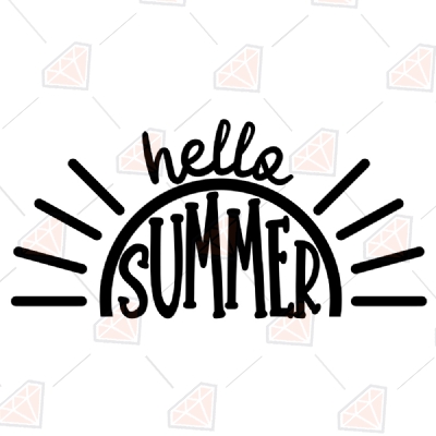 Hello Summer SVG Files, Sun Summer SVG T-shirt