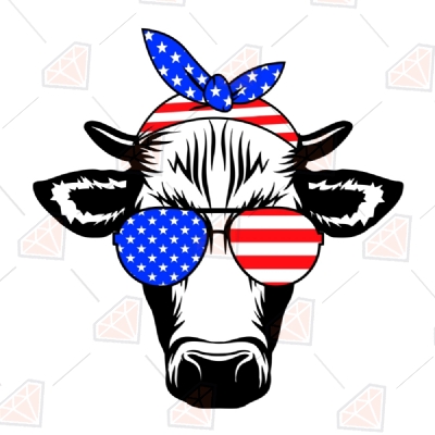 4th of July Heifer SVG, Patriotic Cow SVG 4th Of July SVG