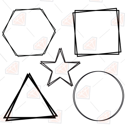 Geometric Frames Bundle SVG Vector Files, Geometric Frames Clipart Shapes