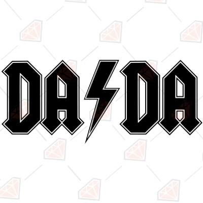 Dada ACDC SVG Cricut Files, Father's Day Vector Files Father's Day SVG